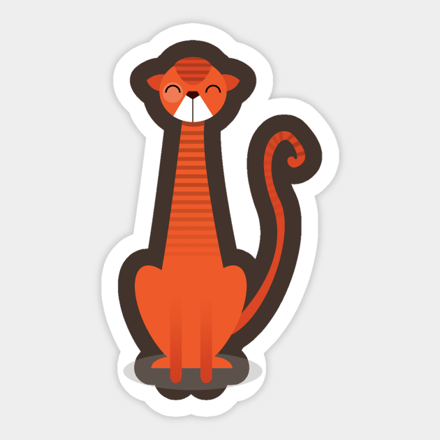 Orange Cat Sticker by volkandalyan